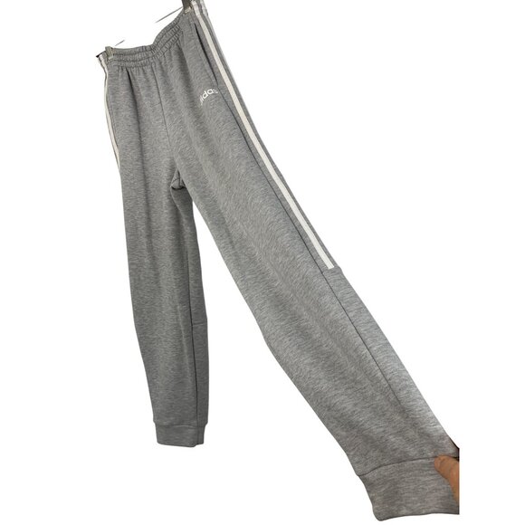 Adidas Gray Joggers Elastic Waist Side Pockets Stripes Size S 8872 Track Pants - Picture 1 of 7